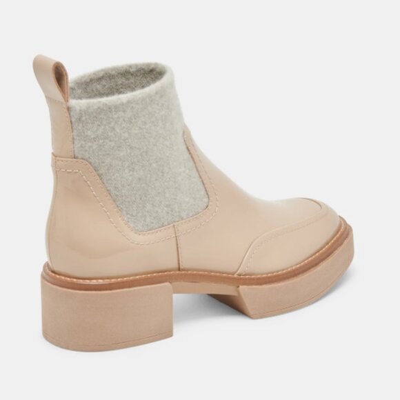 NEW DOLCE VITA Saline H2O WIDE Waterproof LEATHER Booties Dune GLOSS 2510 3T2 - Picture 2 of 5